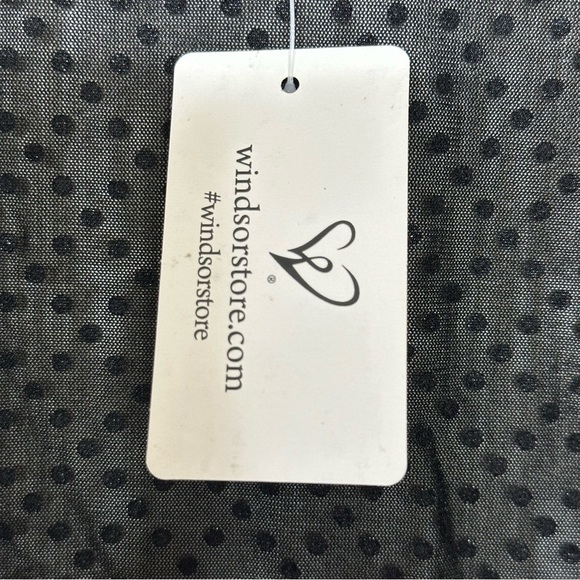 NWT Women’s Windsor Sparkle Bling Sleeveless Black Mesh Pearl Concert Top Large - Picture 6 of 6